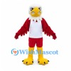 Bald Eagle Mascot Costume with Red Wings and White Shirt