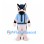 Police Dog Mascot Costume with Blue Shirt Black Tie and Cap