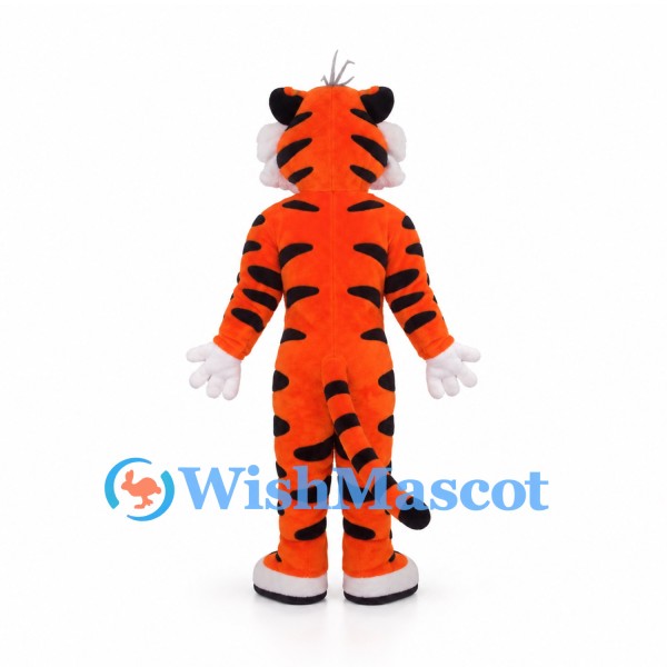 Tiger Mascot Costume in Orange with Black Stripes and White Chest