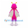 Butterfly Mascot Costume in Pink with Yellow Belly and White Wings
