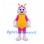 Butterfly Mascot Costume in Pink with Yellow Belly and White Wings