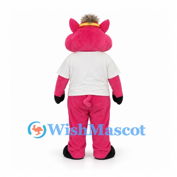 Pig Mascot Costume in Pink with White Shirt and Black Sunglasses
