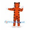 Tiger Mascot Costume with Orange Stripes and Long White Belly