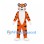 Tiger Mascot Costume with Orange Stripes and Long White Belly