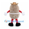 Potato Mascot Costume with Straw Hat and Red Sleeves