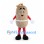 Potato Mascot Costume with Straw Hat and Red Sleeves