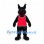 Lynx Mascot Costume in Black with Red Sports Jersey and Tufted Ears
