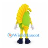 Sunflower Mascot Costume with Green Face and Yellow Petals
