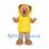 Bear Mascot Costume with Yellow Hooded Raincoat
