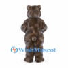 Bear Mascot Costume with Mottled Brown Fur and Cream Belly