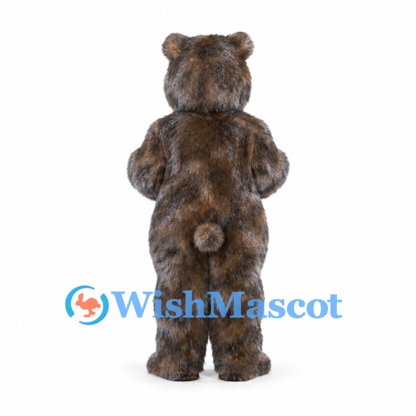 Bear Mascot Costume with Mottled Brown Fur and Cream Belly