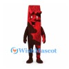 Log Monster Mascot Costume in Red and Brown with Smiling Face