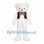 Polar Bear Mascot Costume with Black Vest and Striped Bow Tie