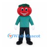 Tomato Mascot Costume with Teal Shirt and Black Pants