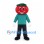 Tomato Mascot Costume with Teal Shirt and Black Pants