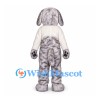 Dog Mascot Costume with Mottled Gray Fur and White Chest