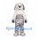 Dog Mascot Costume with Mottled Gray Fur and White Chest