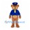 Pilot Bear Mascot Costume with Blue Uniform and Yellow Tie