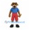 Dog Mascot Costume with Blue Shirt and Red Shorts
