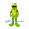 Frog Mascot Costume in Green with Red Spots and Large Eyes
