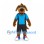 Dog Mascot Costume with Blue Sports Shirt and Black Shorts