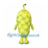 Germ Mascot Costume in Yellow Green with Spotted Body and Antenna