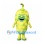 Germ Mascot Costume in Yellow Green with Spotted Body and Antenna