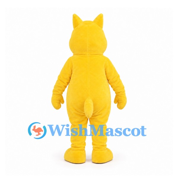 Monster Mascot Costume in Yellow with Long Nose and Pointed Ears