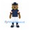 Beaver Mascot Costume with Blue Hat Navy Shirt and White Shorts