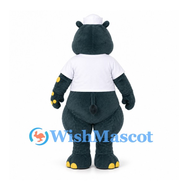 Dinosaur Mascot Costume in Dark Teal with White Shirt