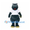 Dinosaur Mascot Costume in Dark Teal with White Shirt