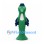 Seahorse Mascot Costume in Green with Blue Hat and Scale Details