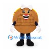 Coin Mascot Costume in Bronze with Building Relief and Smiling Face