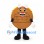 Coin Mascot Costume in Bronze with Building Relief and Smiling Face