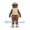 Explorer Bear Mascot Costume with Tan Hat and Beige Vest
