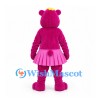 Bear Mascot Costume in Pink with Pleated Skirt