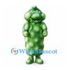 Germ Mascot Costume in Green with Rounded Spotted Body