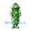 Germ Mascot Costume in Green with Rounded Spotted Body