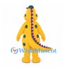 Dinosaur Mascot Costume in Yellow with Purple Spots and Back Spikes