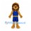 Lion Mascot Costume with Blue Basketball Uniform and Brown Mane