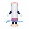Newspaper Mascot Costume with Rolled White Body and Smiling Face
