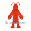 Lobster Mascot Costume in Orange with Large Claws and Long Antennae