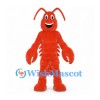 Lobster Mascot Costume in Orange with Large Claws and Long Antennae