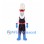 Superhero Tooth Mascot Costume with Black Outfit and Pink Cape