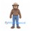 Cowboy Bear Mascot Costume with Tan Hat and Blue Jeans