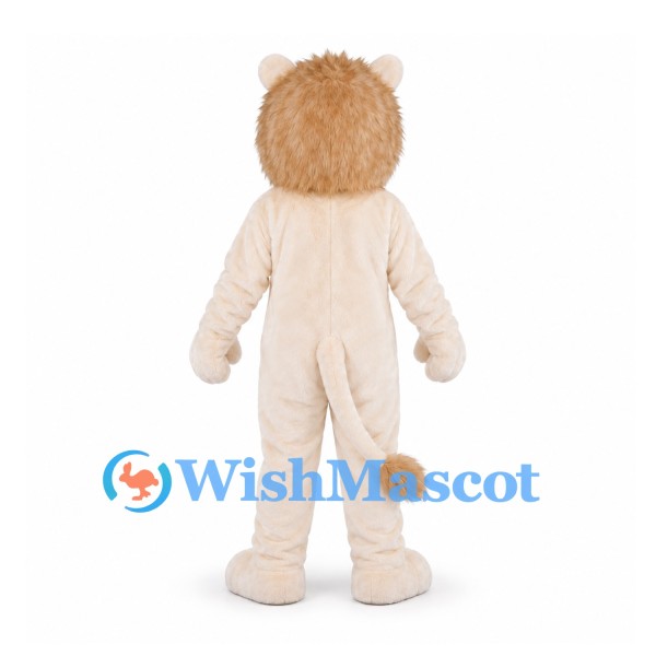 Lion Mascot Costume in Cream with Tan Mane
