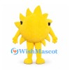 Sun Mascot Costume in Yellow with Large Black Sunglasses