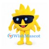 Sun Mascot Costume in Yellow with Large Black Sunglasses