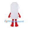 Milk Carton Mascot Costume in White with Red Gloves and Boots