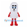 Milk Carton Mascot Costume in White with Red Gloves and Boots